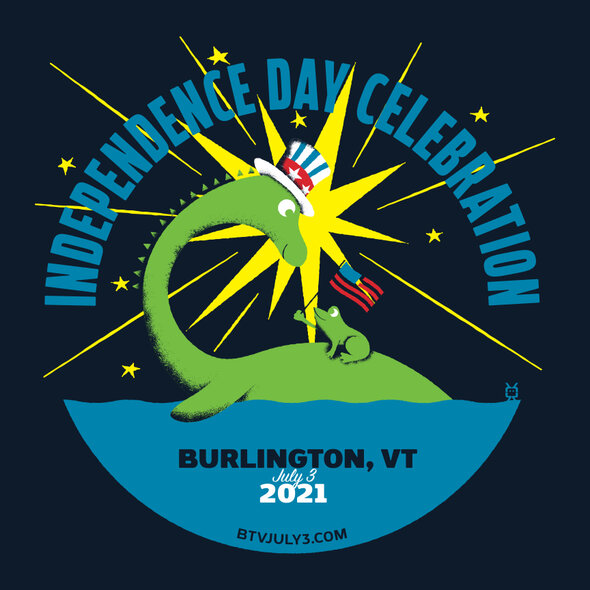 Poster art for branding for the Burlington Independence Day celebration in July 2021.